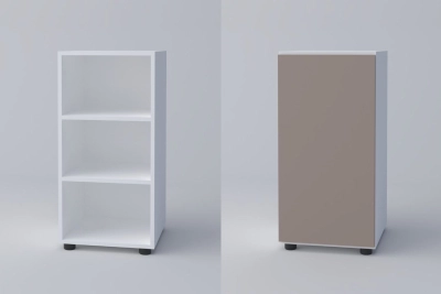 Комод 1Д СПЕЙС - тофи / бяло