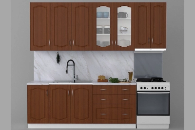 Кухня Оля NEW 200 + шкаф за телескопичен абсорбатор - орех h920