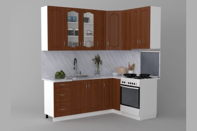 Ъглова кухня Оля NEW 210/150 см. - орех h920